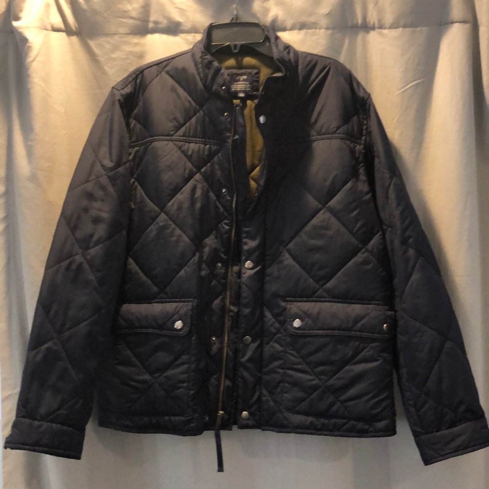 J Crew navy quilted jacket